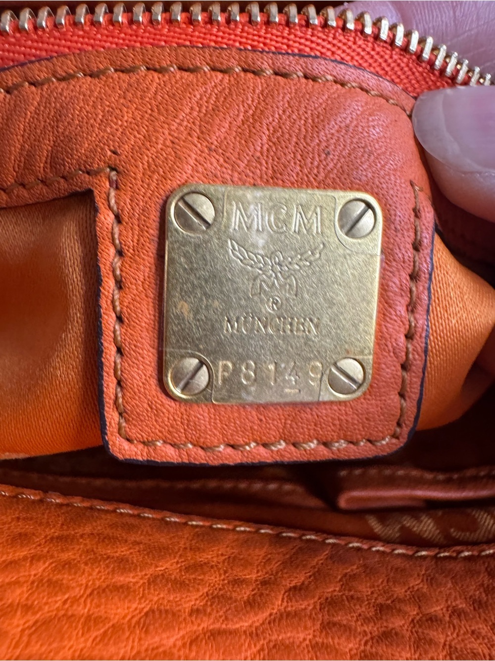 #320 MCM Limited Edition Buckle Flap Top Handle Leather Color block Two Way Bag - Picture 14 of 17
